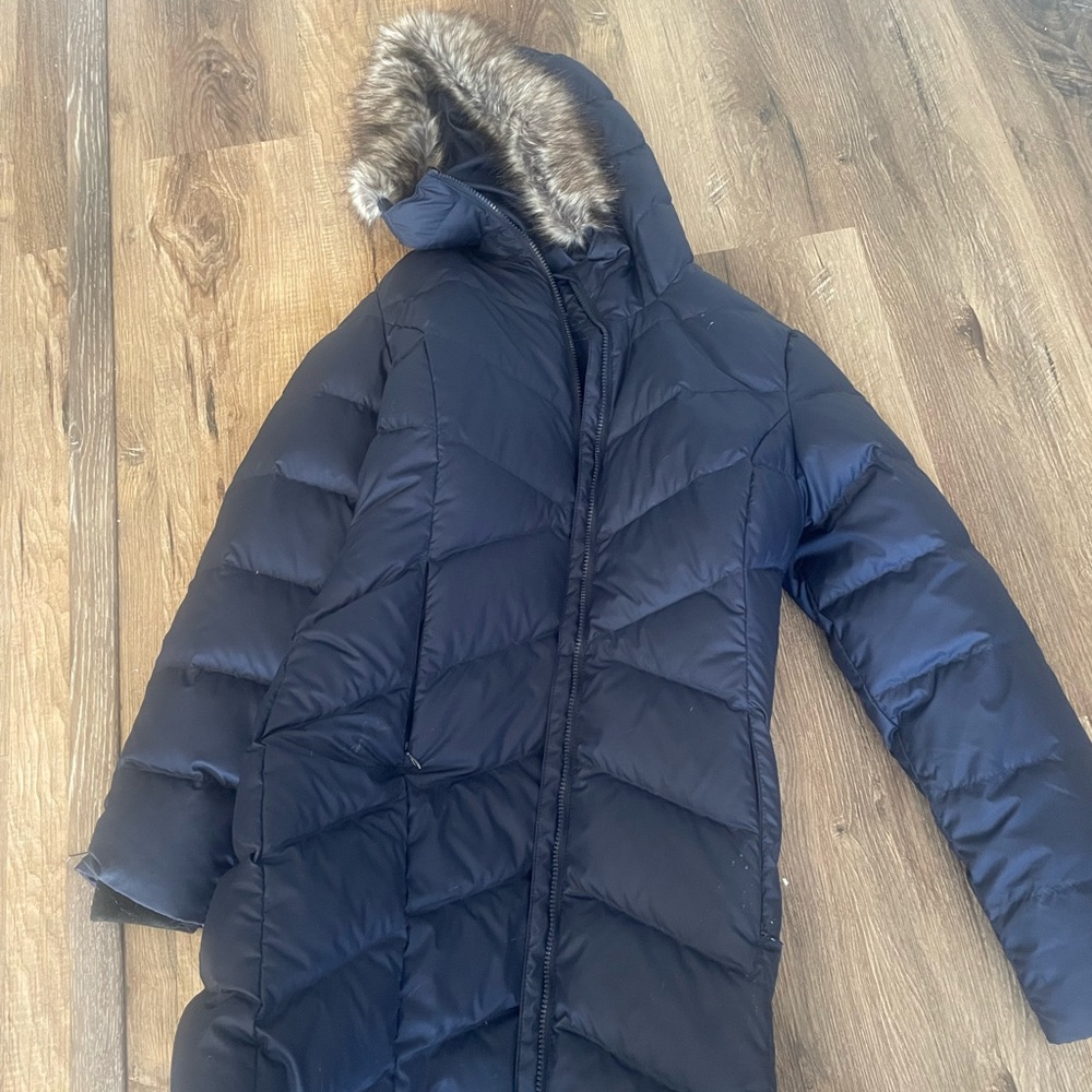 Eddie Bauer Long cost with Faux Fur Hoodie